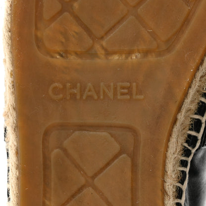 Chanel Lambskin Quilted CC Espadrilles 41 Navy Blue Black 6 of 9