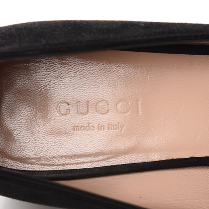 Gucci Kid Scamosciato GG Marmont Fringe 50mm Loafer Pumps 36.5 Black 10 of 10