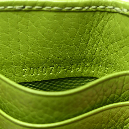 Gucci Dollar Calfskin Enamel Monochrome GG Marmont Key Case Card Holder Lemon Leaf 7 of 7