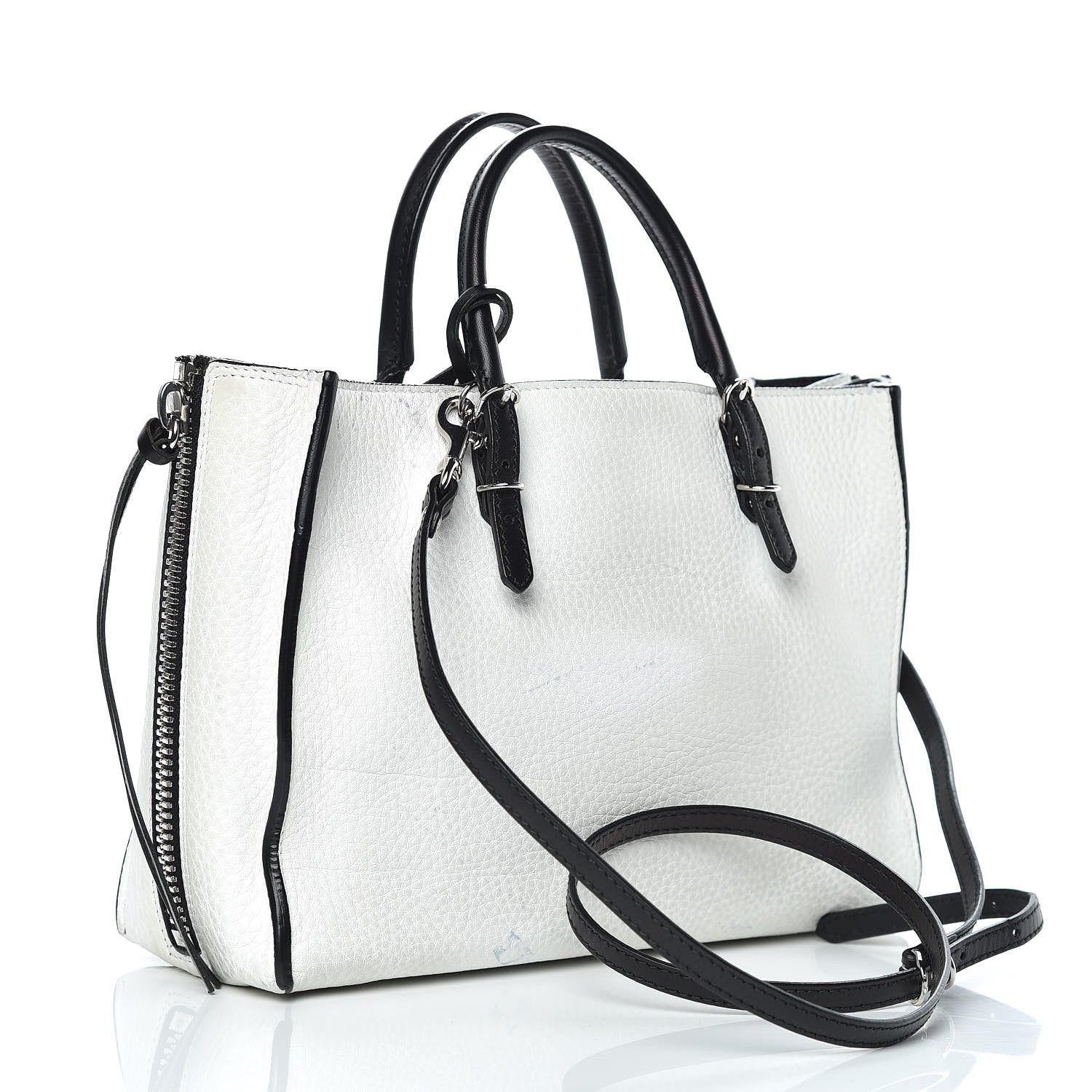 Balenciaga Veau Papier A6 Zip Around Tote White Black 3 of 18