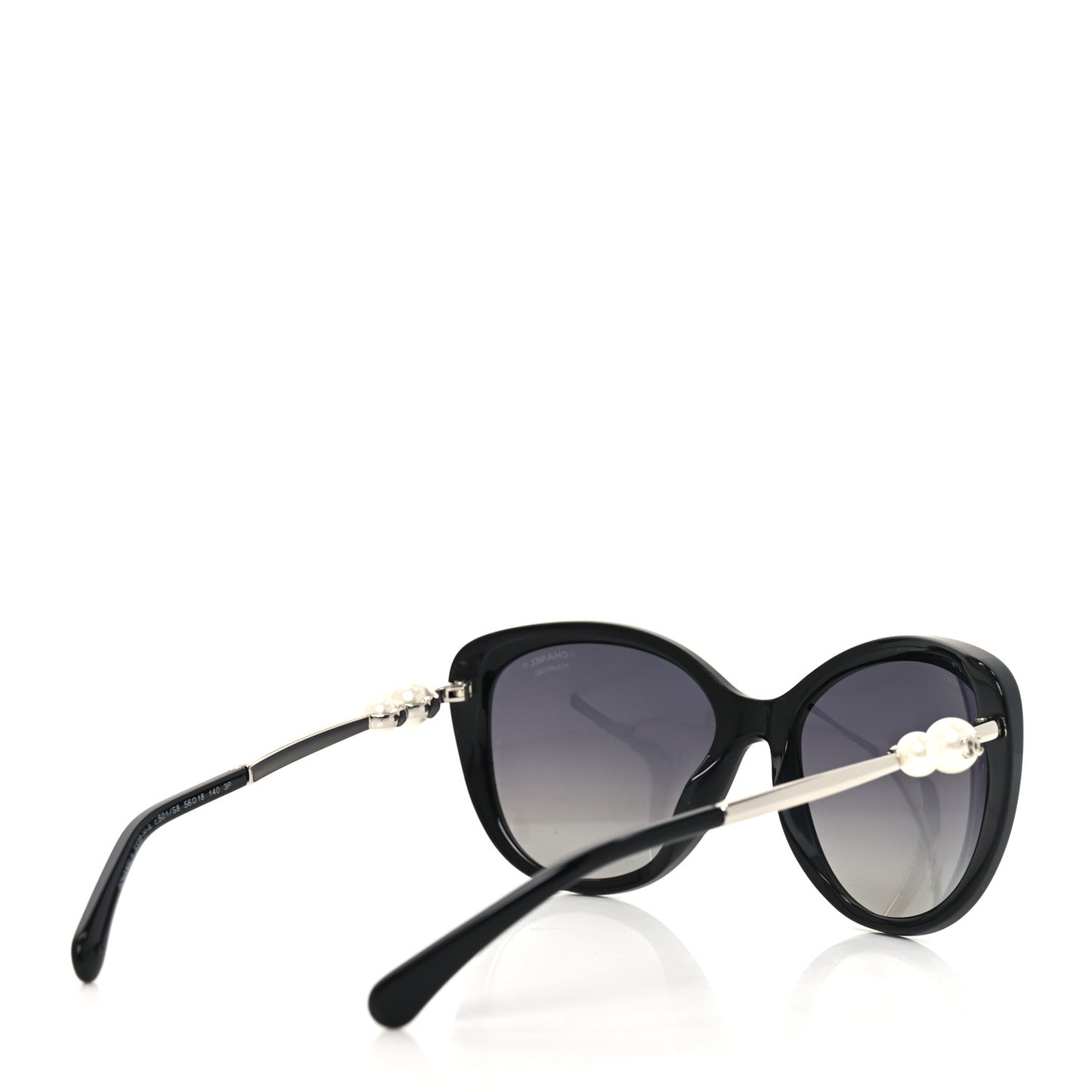 Acetate Pearl Polarized Winter Butterfly Sunglasses 5338-H-A Black
