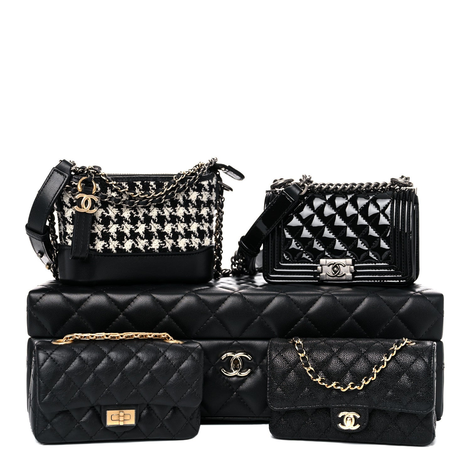 Chanel Lambskin Calfskin Tweed Success Story Set of 4 Minis Bags Black 1 of 47