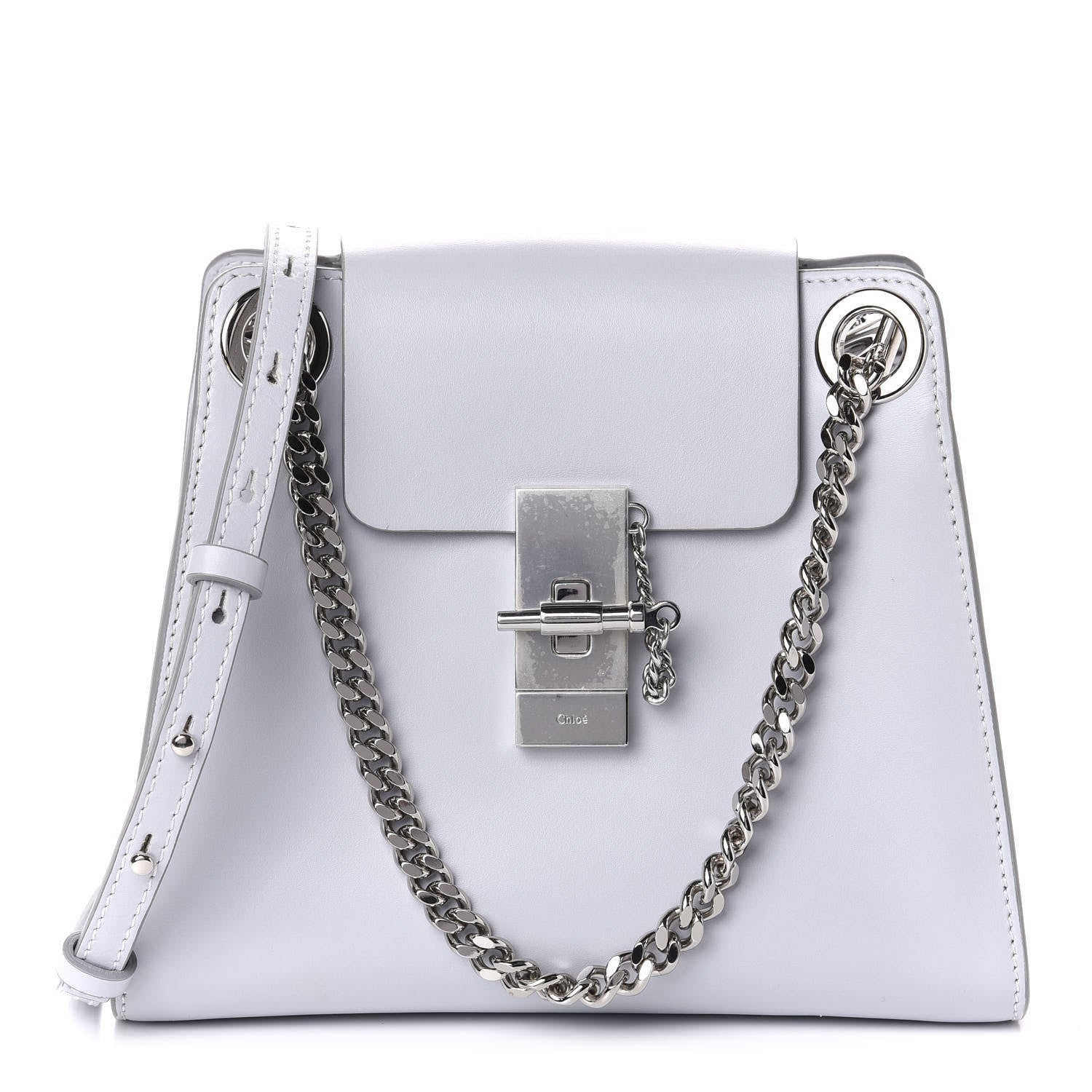 Chloe Shiny Calfskin Mini Annie Shoulder Bag Airy Grey 1 of 10