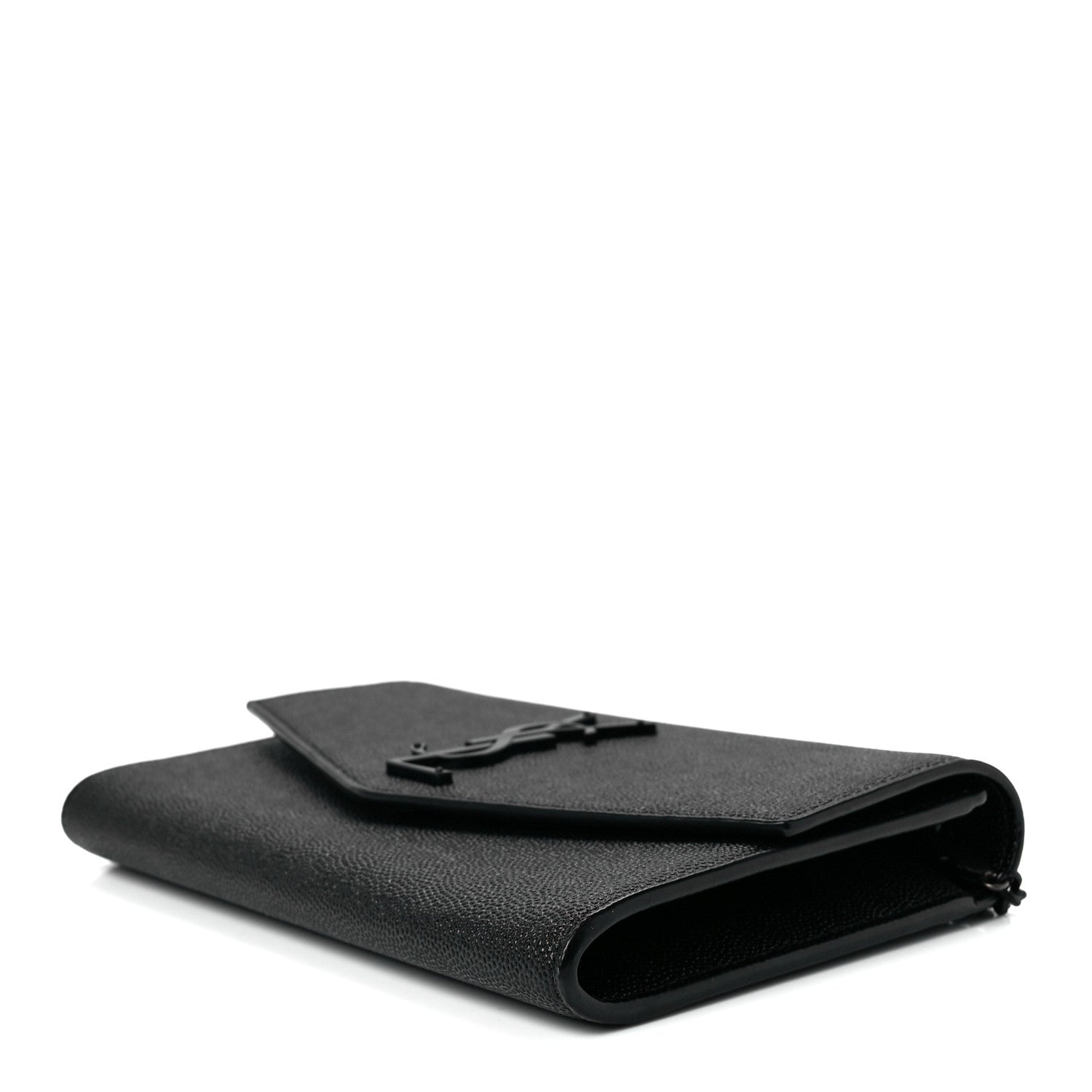 Saint Laurent Grain de Poudre Uptown Chain Wallet Black 8 of 10