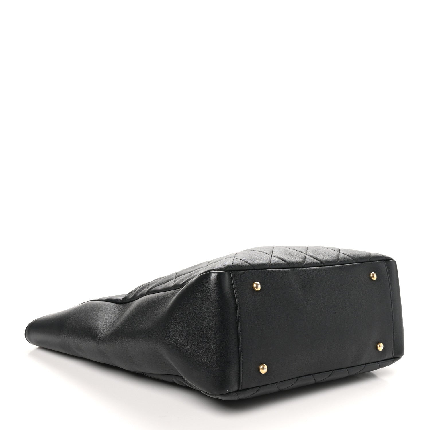 Chanel Lambskin Quilted Shopping Tote Black 4 of 10