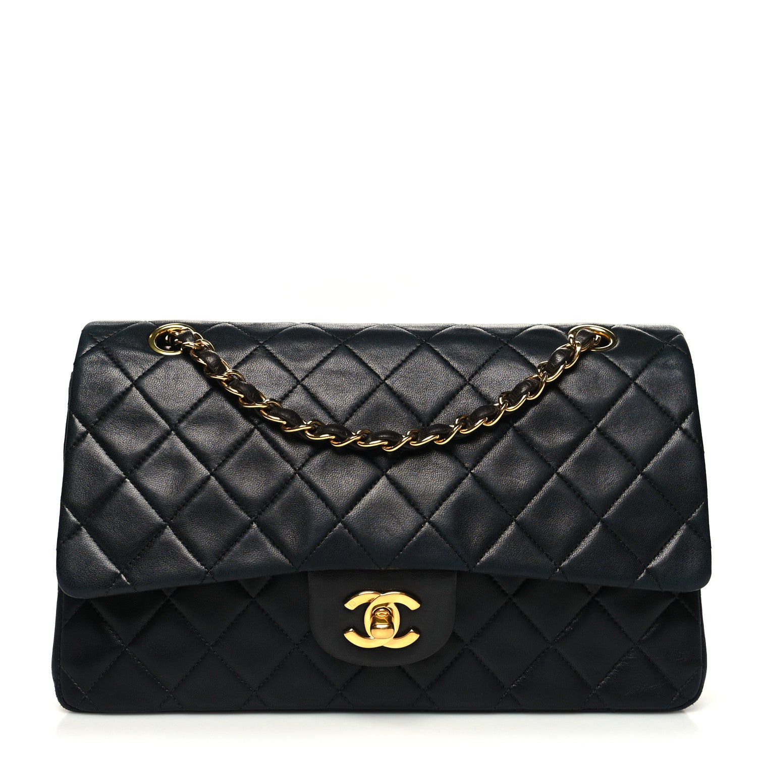 Chanel Lambskin Quilted Medium Double Flap Black 1 of 14