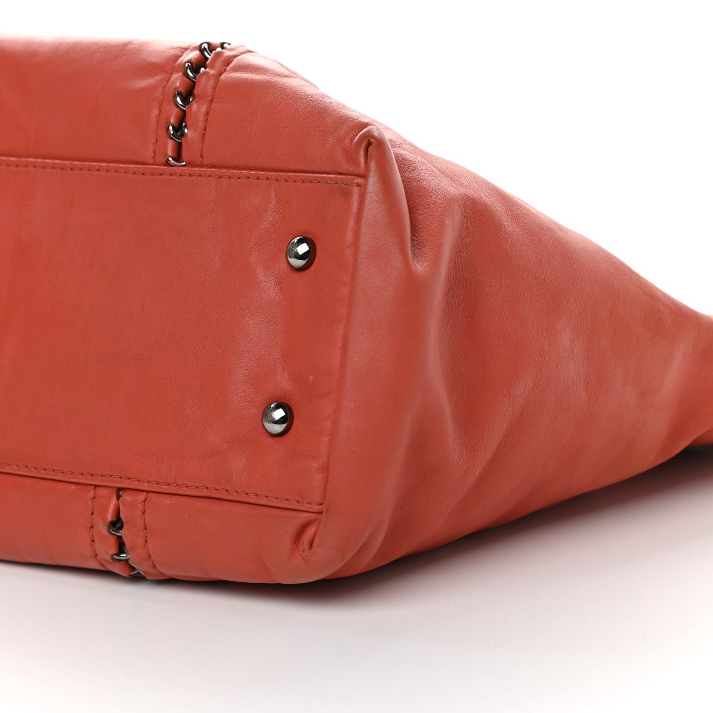 Smooth Calfskin Luxe Ligne Tote Orange