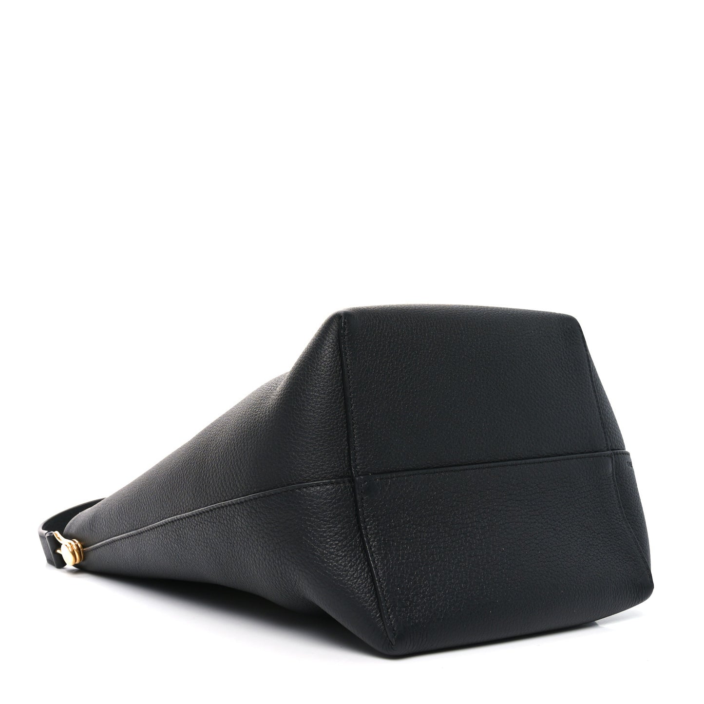 Grained Calfskin Medium N/S Hook Tote Black
