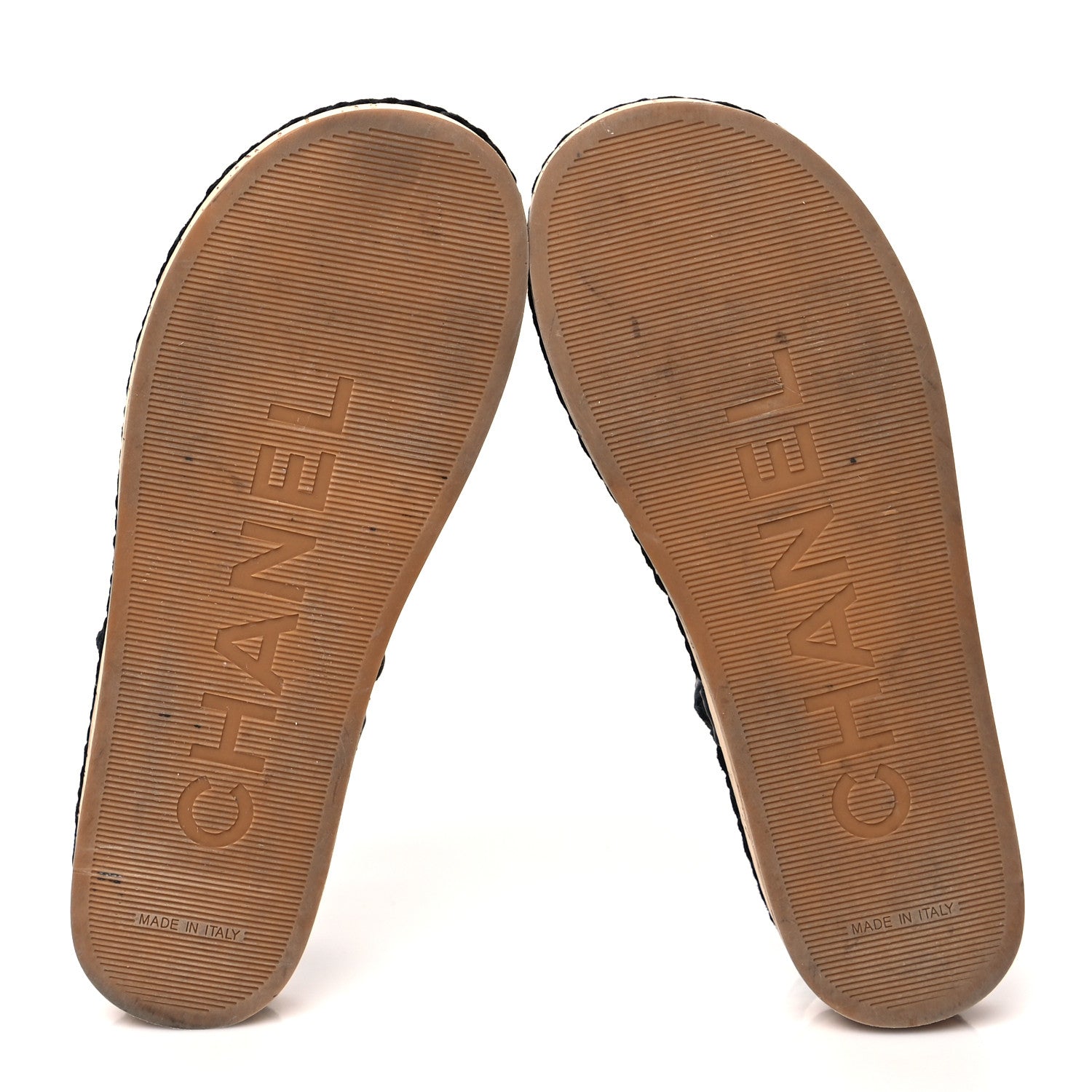 Chanel Cord Lambskin Quilted Logo Sandals 38 Black 5 of 8