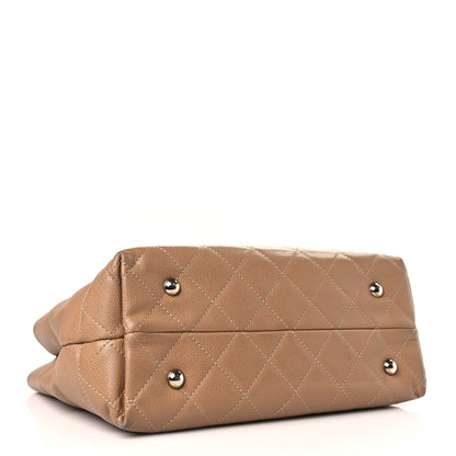 Chanel Caviar Medium Soft CC Top Handle Tote Dark Beige 4 of 16