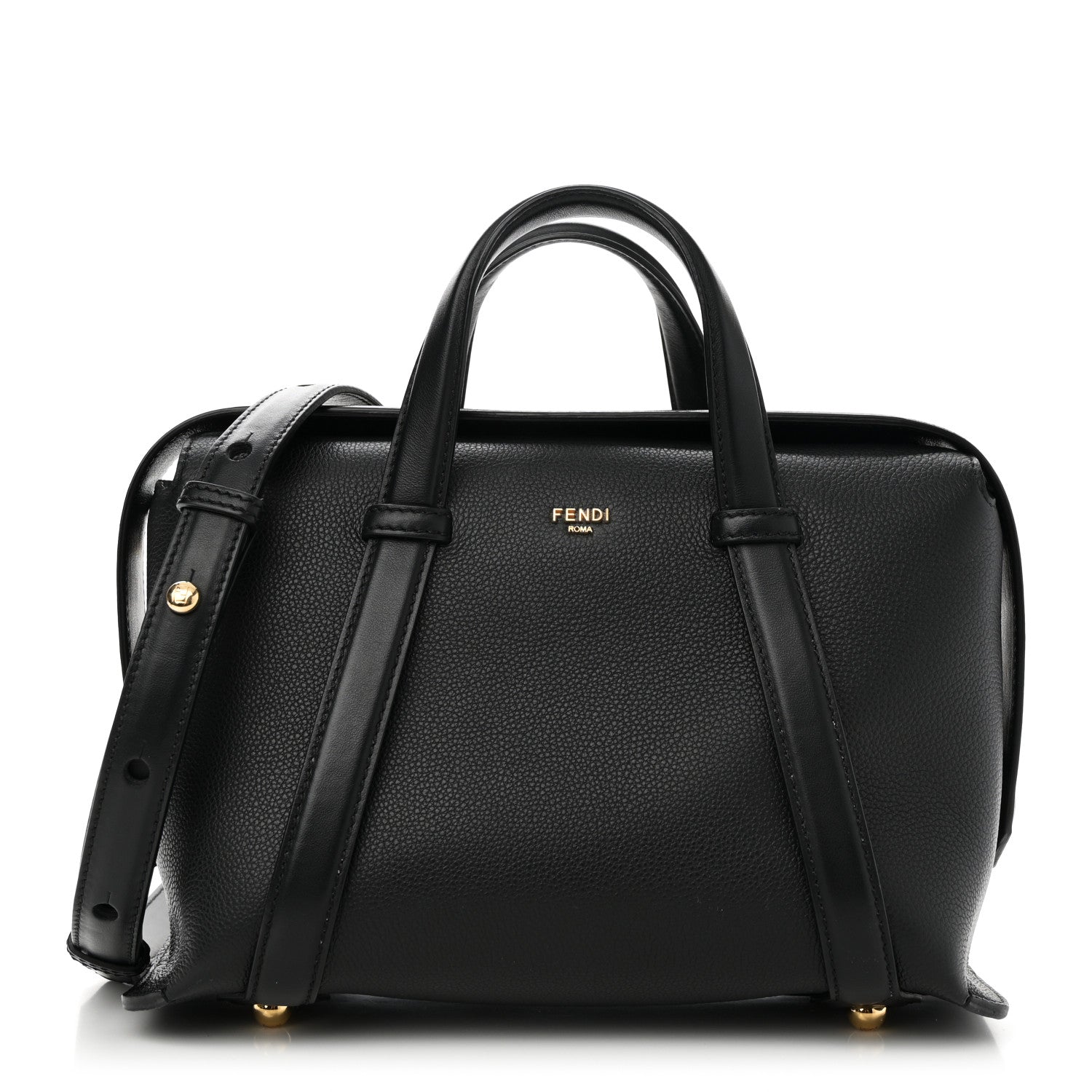 Fendi Vitello Cher Grace Medium By The Way Boston Bag Black 1 of 9