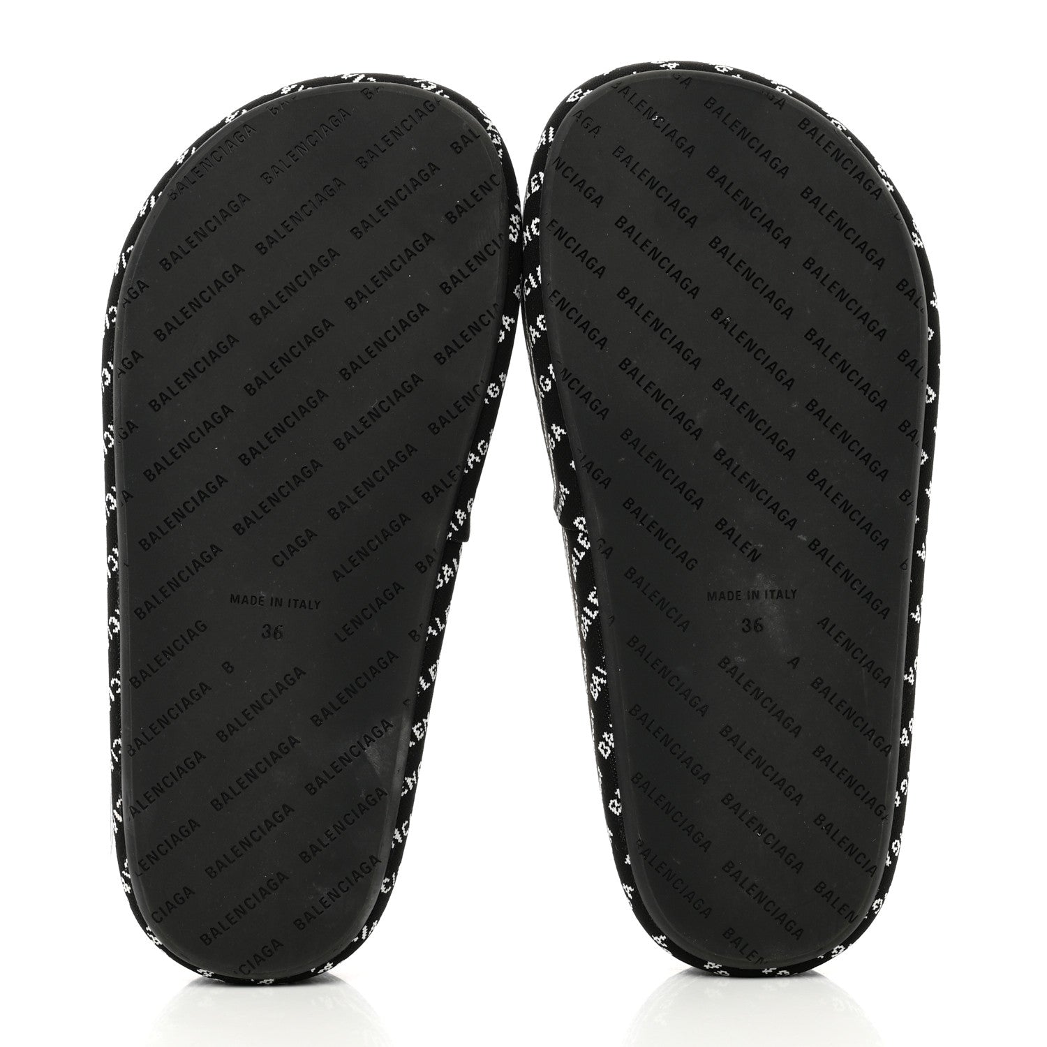 Balenciaga Jacquard Allover Logo Rise Platform Sandals 36 Black White 5 of 8