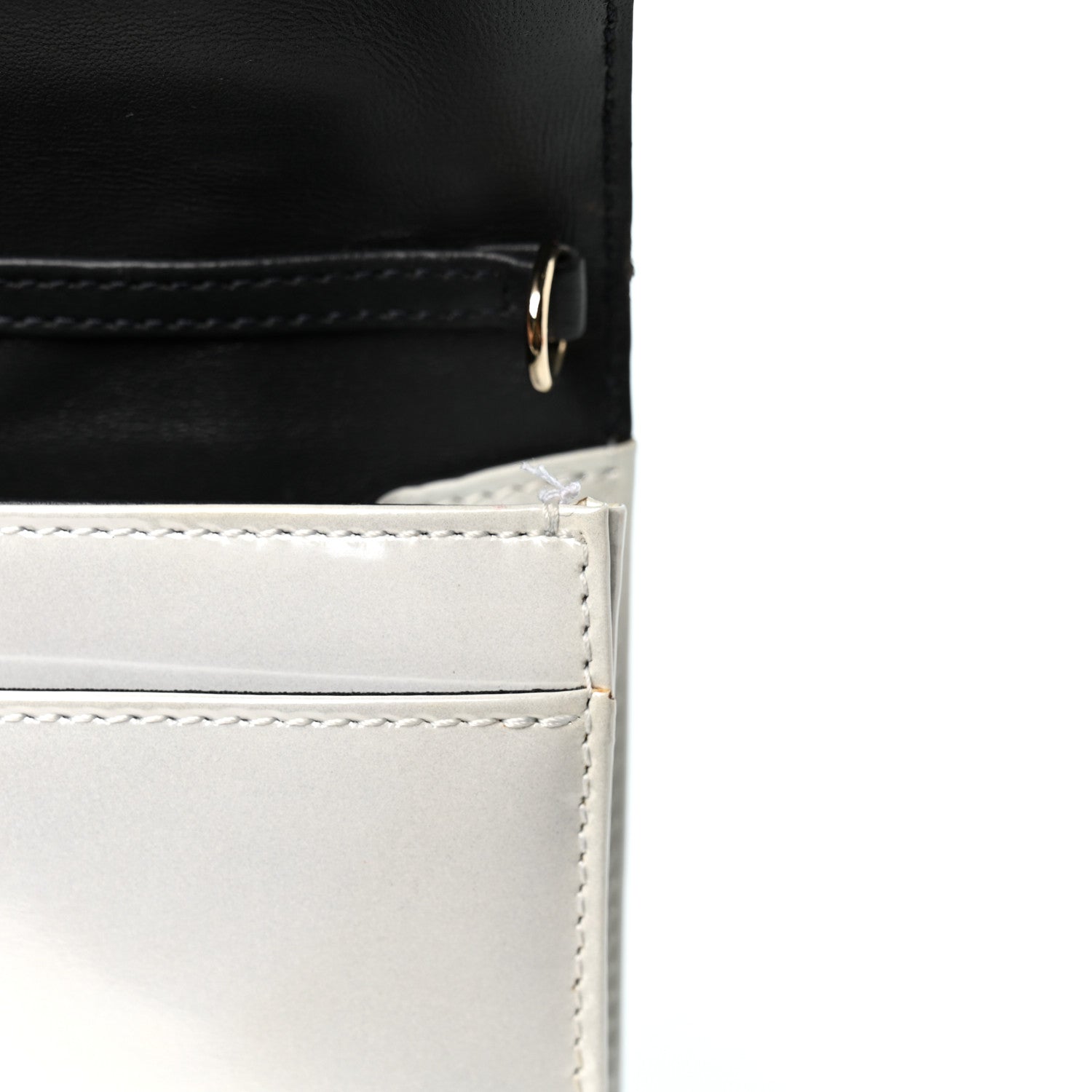 Christian Dior Patent Micro-Cannage Diorama Wallet on Chain Pouch White 10 of 10