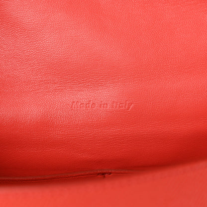 Celine Grained Calfskin Medium Trotteur Bright Red 6 of 12
