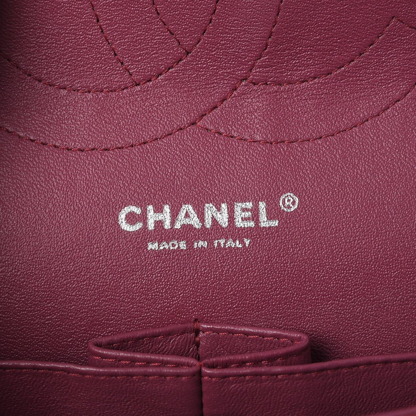 Distressed Patent Quilted Jumbo Double Flap Dark Red