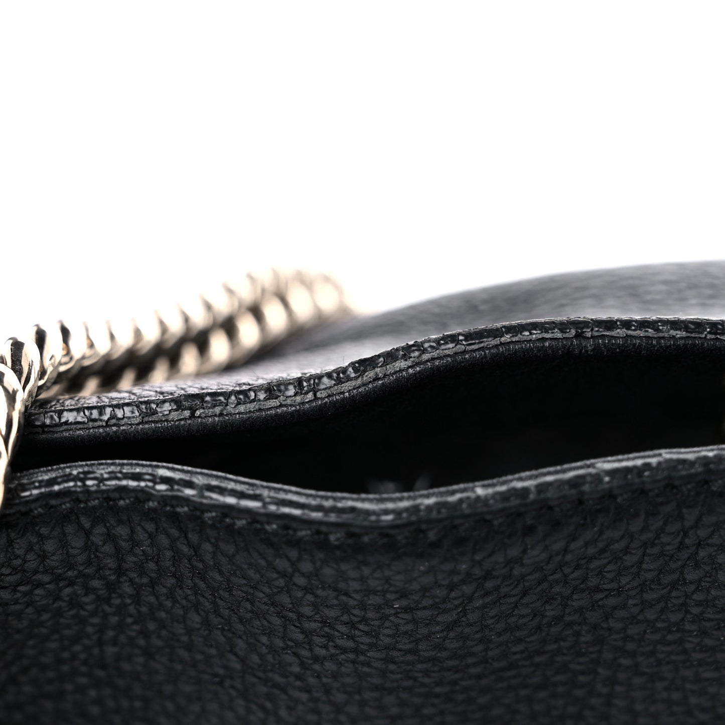 Pebbled Calfskin Medium Soho Chain Shoulder Bag Black