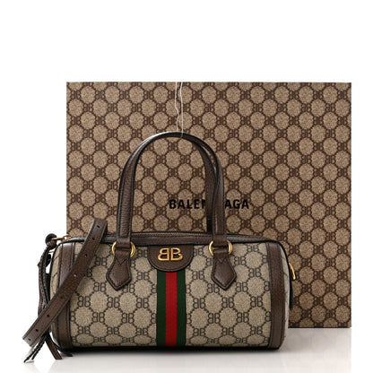 Gucci X BALENCIAGA BB Supreme Monogram Web Small Ophidia Boston Bag Beige New Acero 11 of 11
