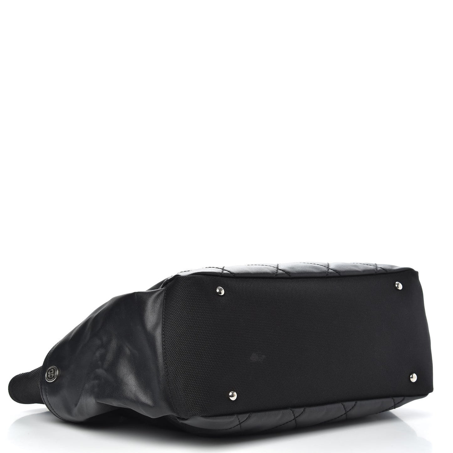 Coated Canvas Quilted Large Paris Biarritz Tote Black