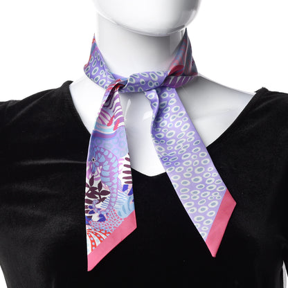 Hermes Silk Under The Waves Twilly Framboise Parme Rouge 2 of 4