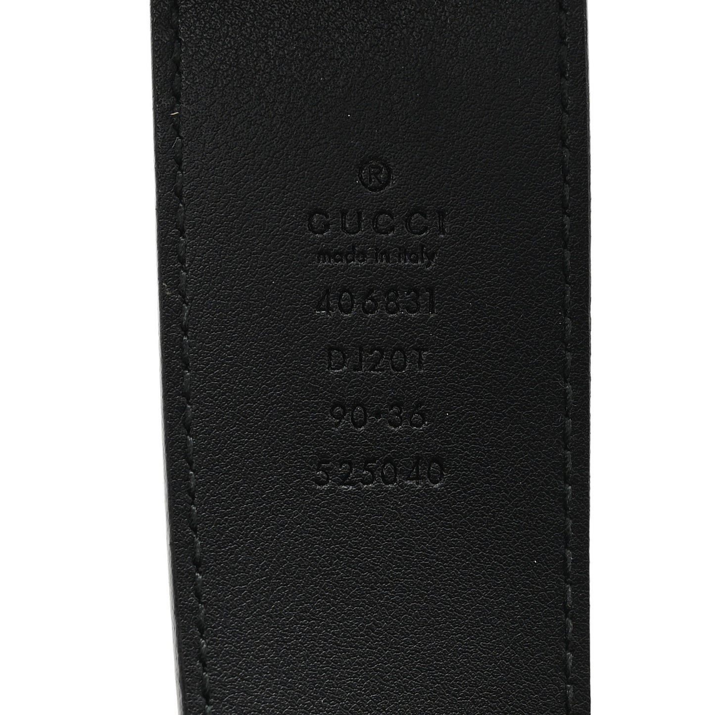 Textured Dollar Calfskin Double G 40mm Belt 90 36 Black