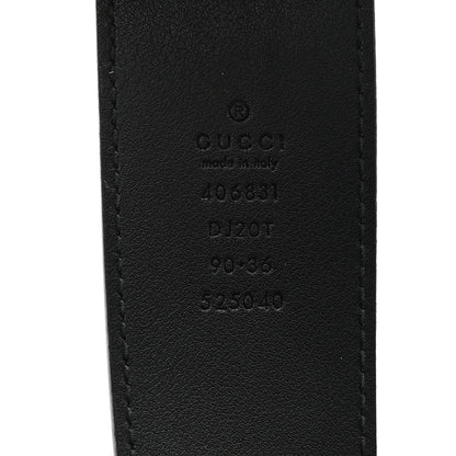 Gucci Textured Dollar Calfskin Double G 40mm Belt 90 36 Black 3 of 4