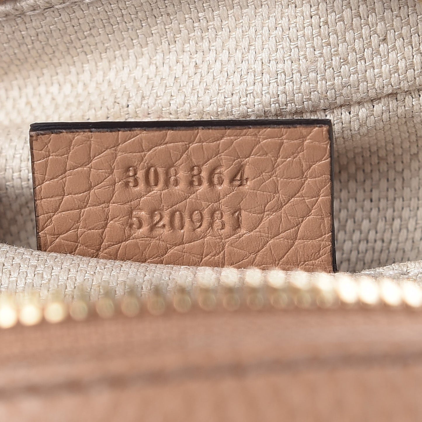 Pebbled Calfskin Small Soho Disco Bag Rose Beige