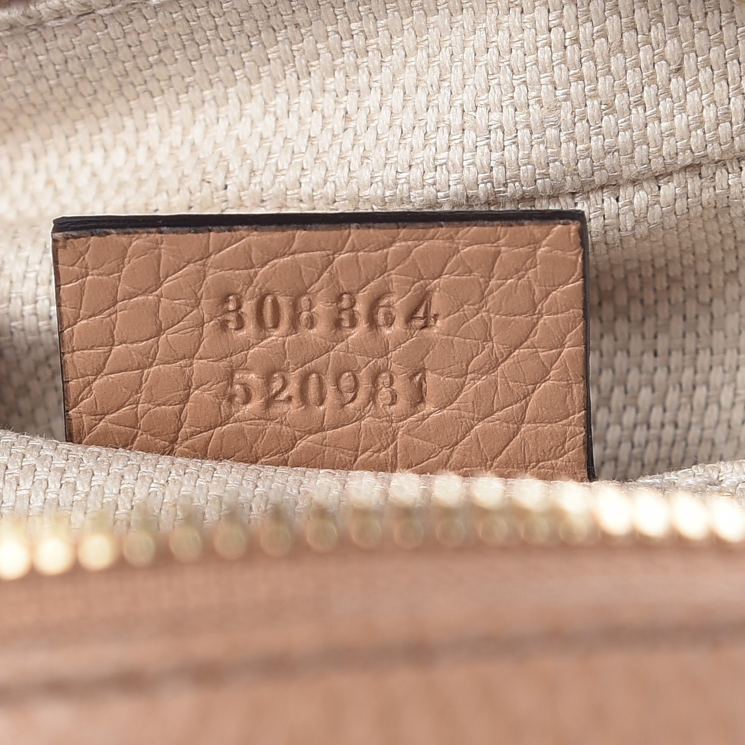 Gucci Pebbled Calfskin Small Soho Disco Bag Rose Beige 4 of 5