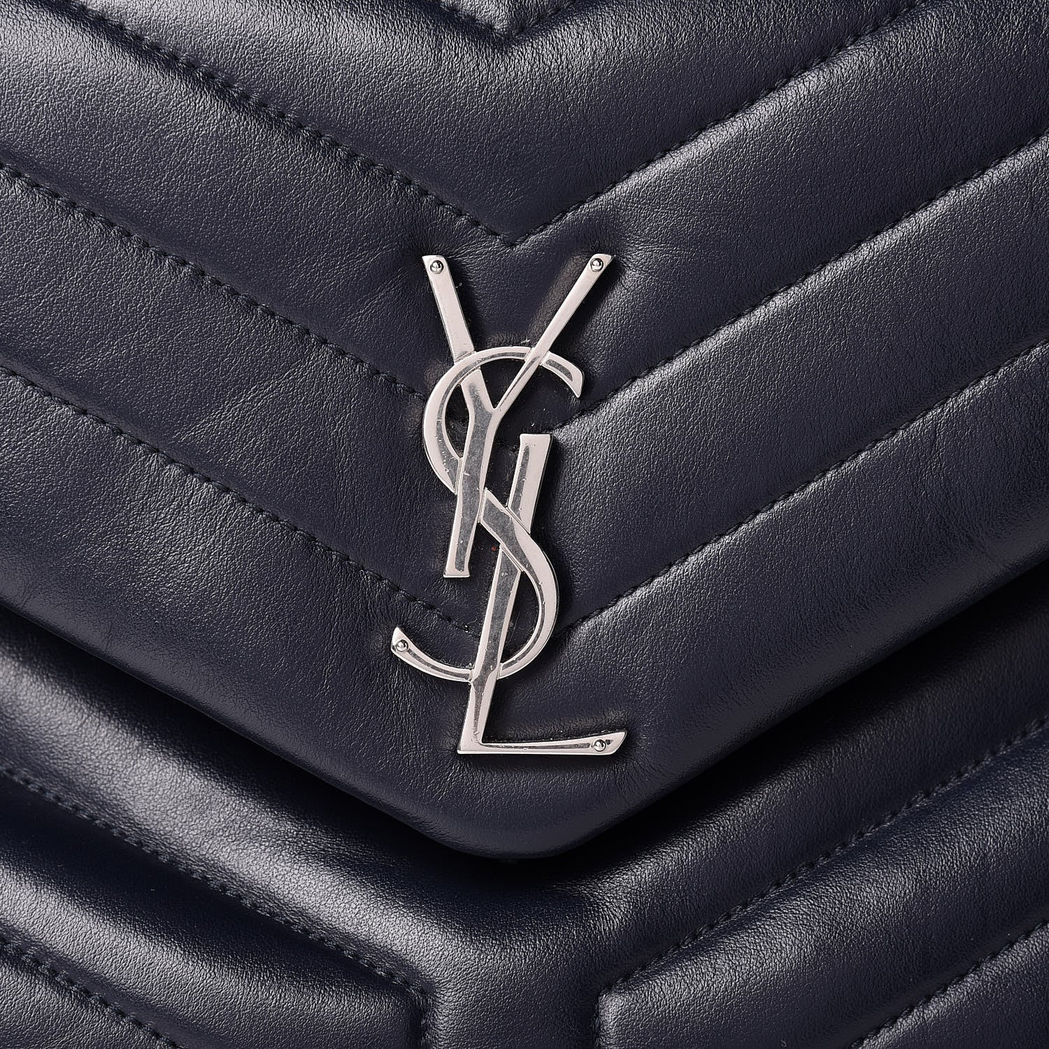 Saint Laurent Calfskin Y Quilted Monogram Medium Loulou Chain Satchel Medium Blue 13 of 13