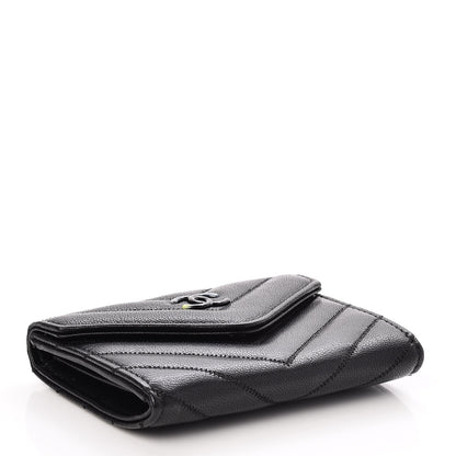 Chanel Lambskin Chevron Quilted Multicolor Card Holder Black 4 of 8
