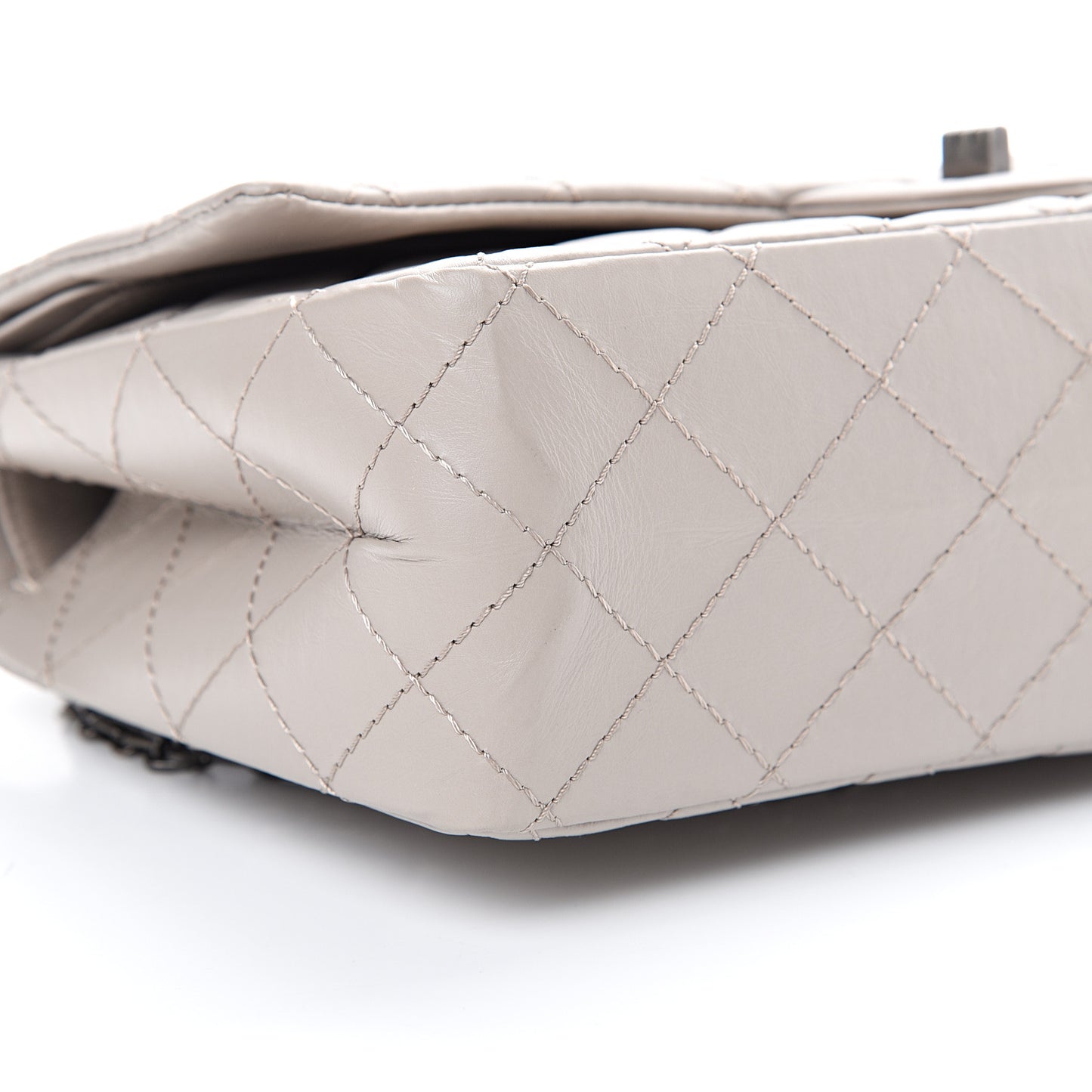 Aged Calfskin Quilted 2.55 Reissue 227 Flap Grey