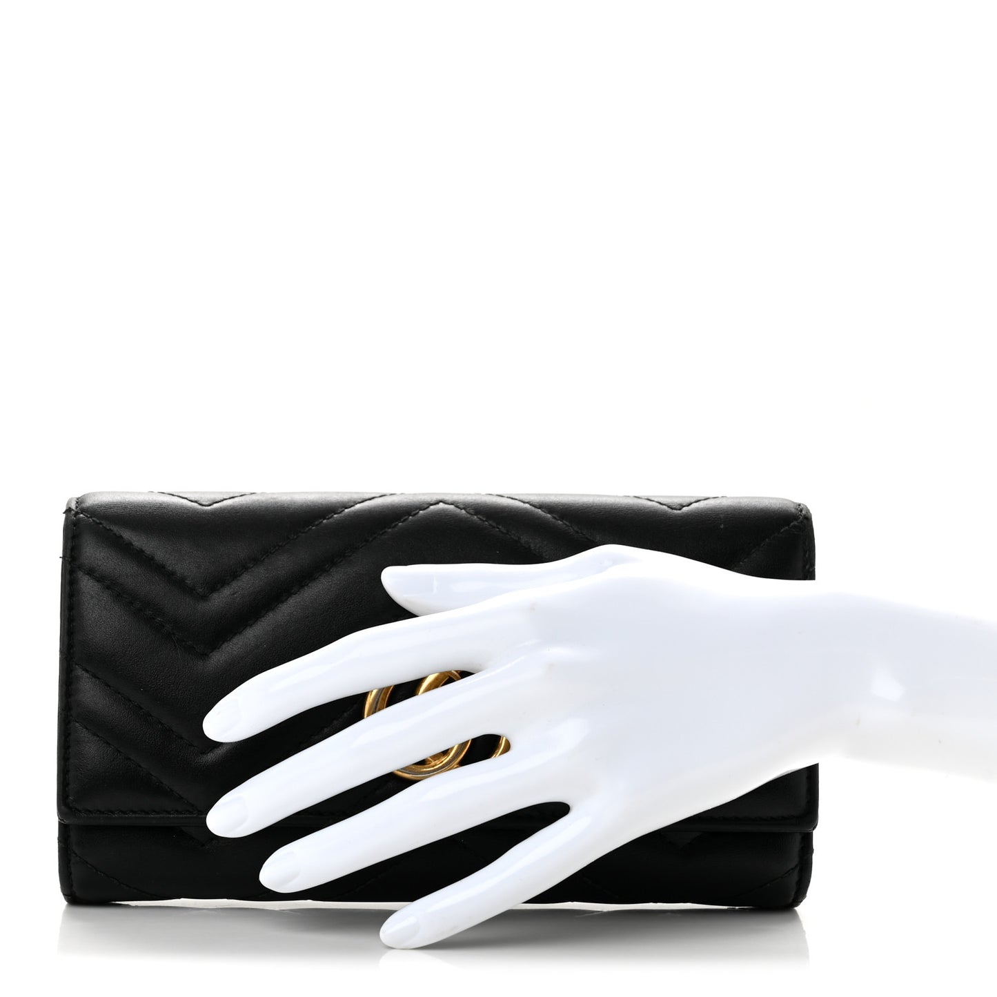 Calfskin Matelasse GG Marmont Continental Wallet Black