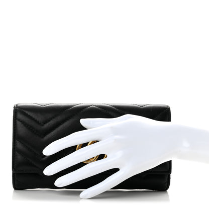 Gucci Calfskin Matelasse GG Marmont Continental Wallet Black 2 of 12