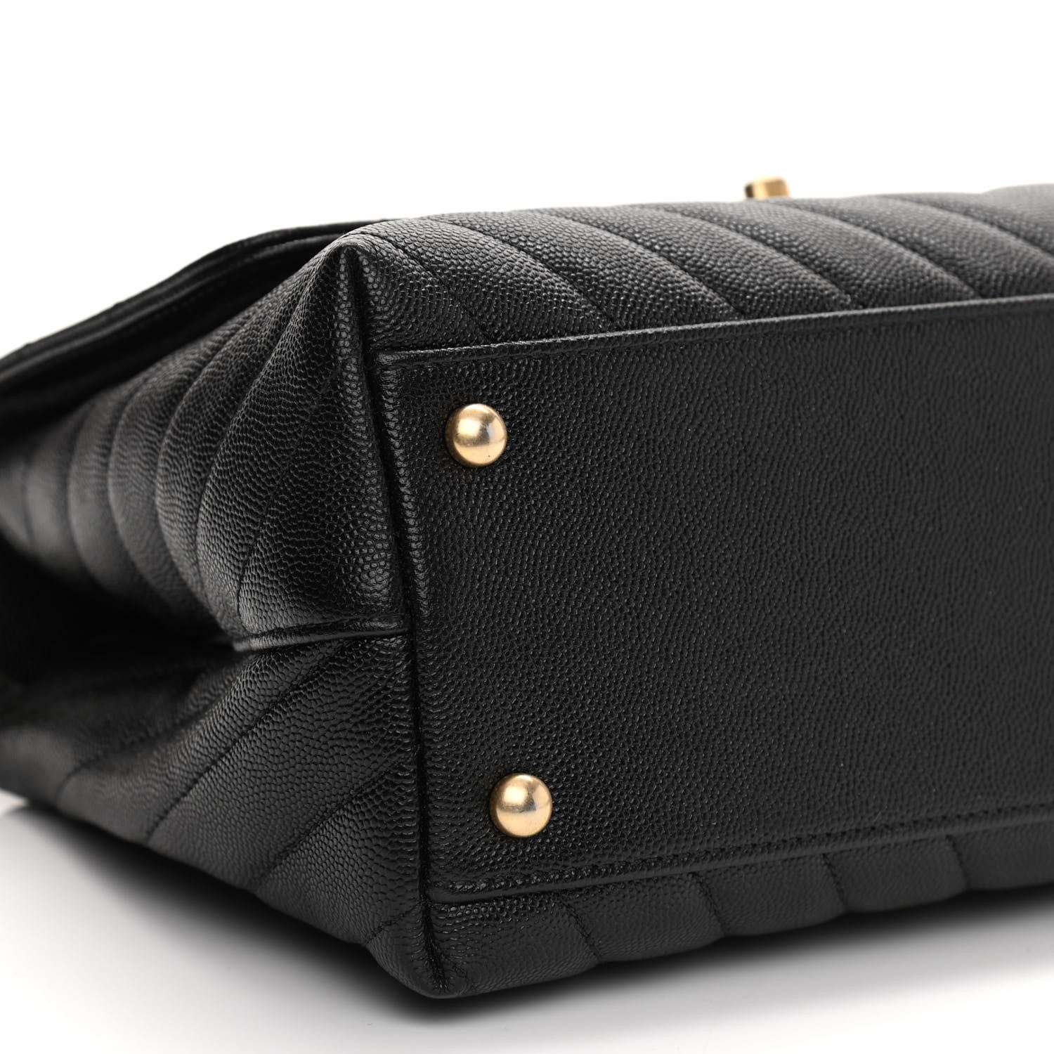 Chanel Caviar Chevron Quilted Small Coco Handle Flap Black 9 of 10