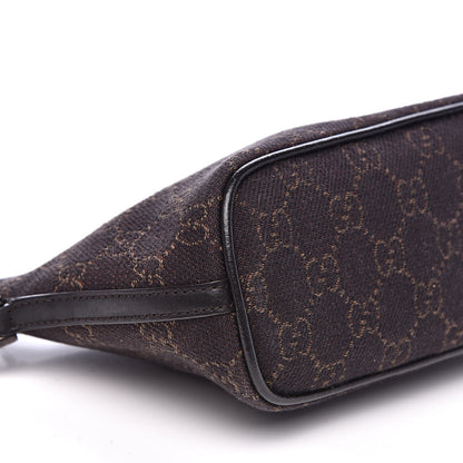 Gucci Denim Monogram Boat Pochette Dark Brown 8 of 12