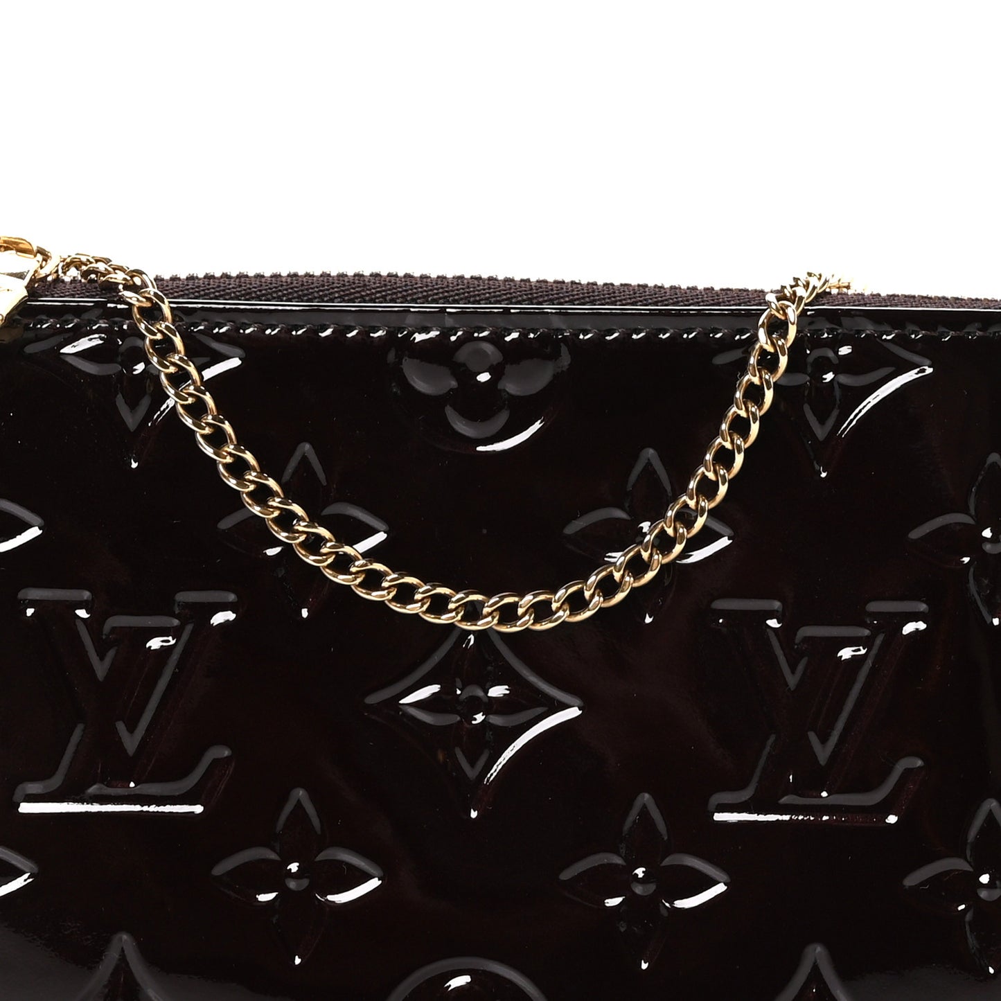 Vernis Monogram Mini Pochette Accessories Amarante