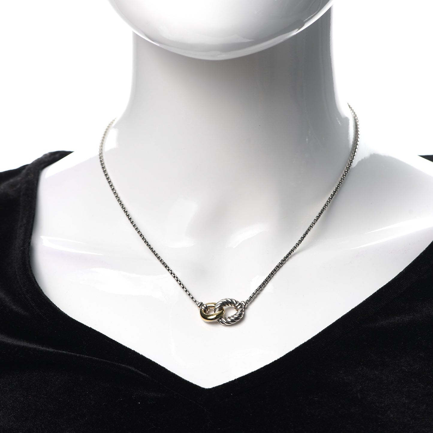 Sterling Silver 18K Yellow Gold Belmont Pendant Necklace