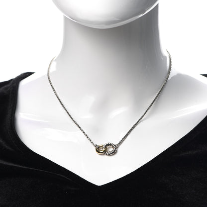 David Yurman Sterling Silver 18K Yellow Gold Belmont Pendant Necklace 2 of 5