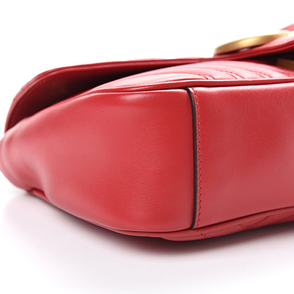 Gucci Calfskin Matelasse Small GG Marmont Shoulder Bag Hibiscus Red 10 of 15