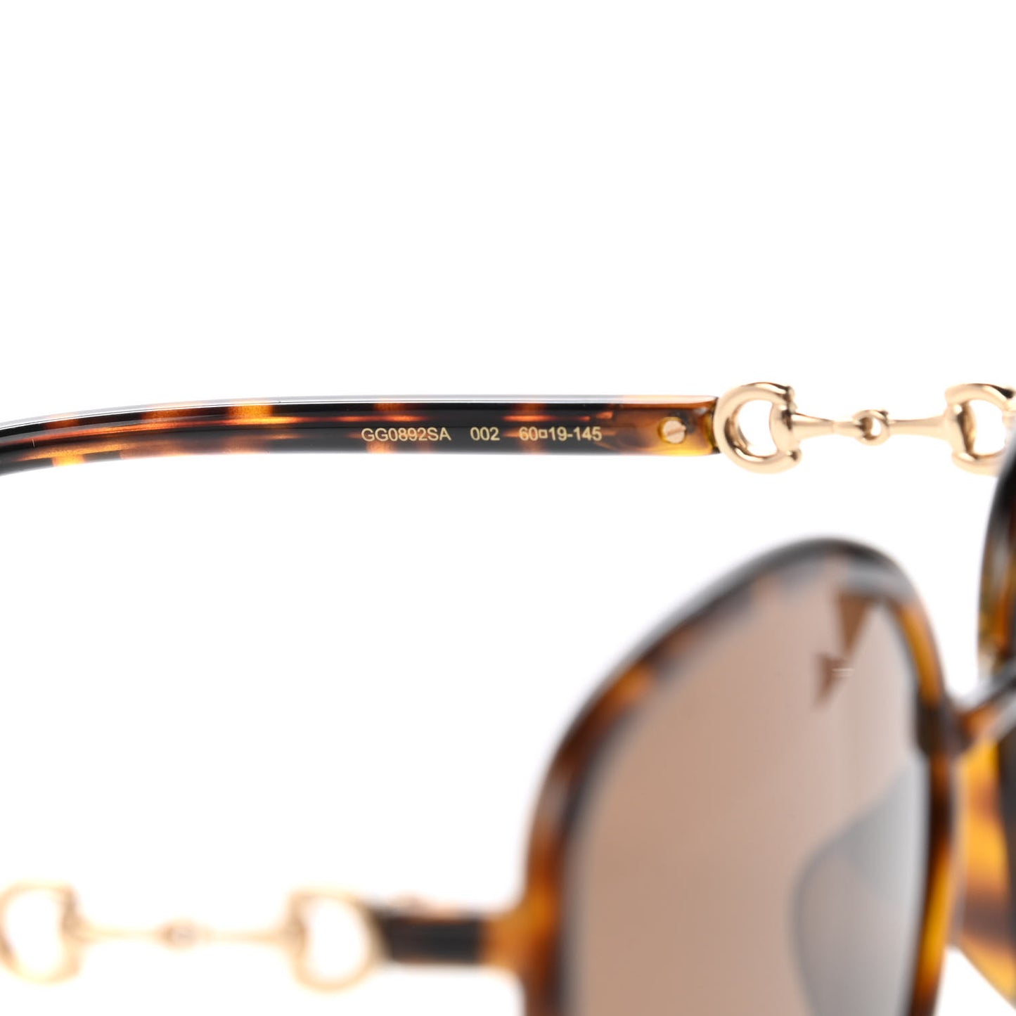 Horsebit Square Frame Sunglasses GG0892SA Tortoise