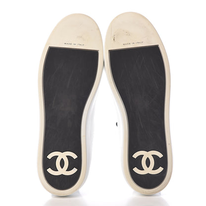 Chanel Calfskin Womens CC Sneakers 39.5 Black White 7 of 12