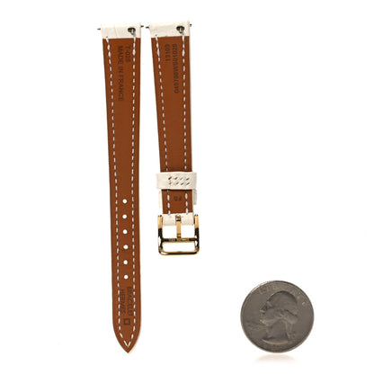 Hermes Matte Alligator Heure H Hour Watch Strap White 2 of 8