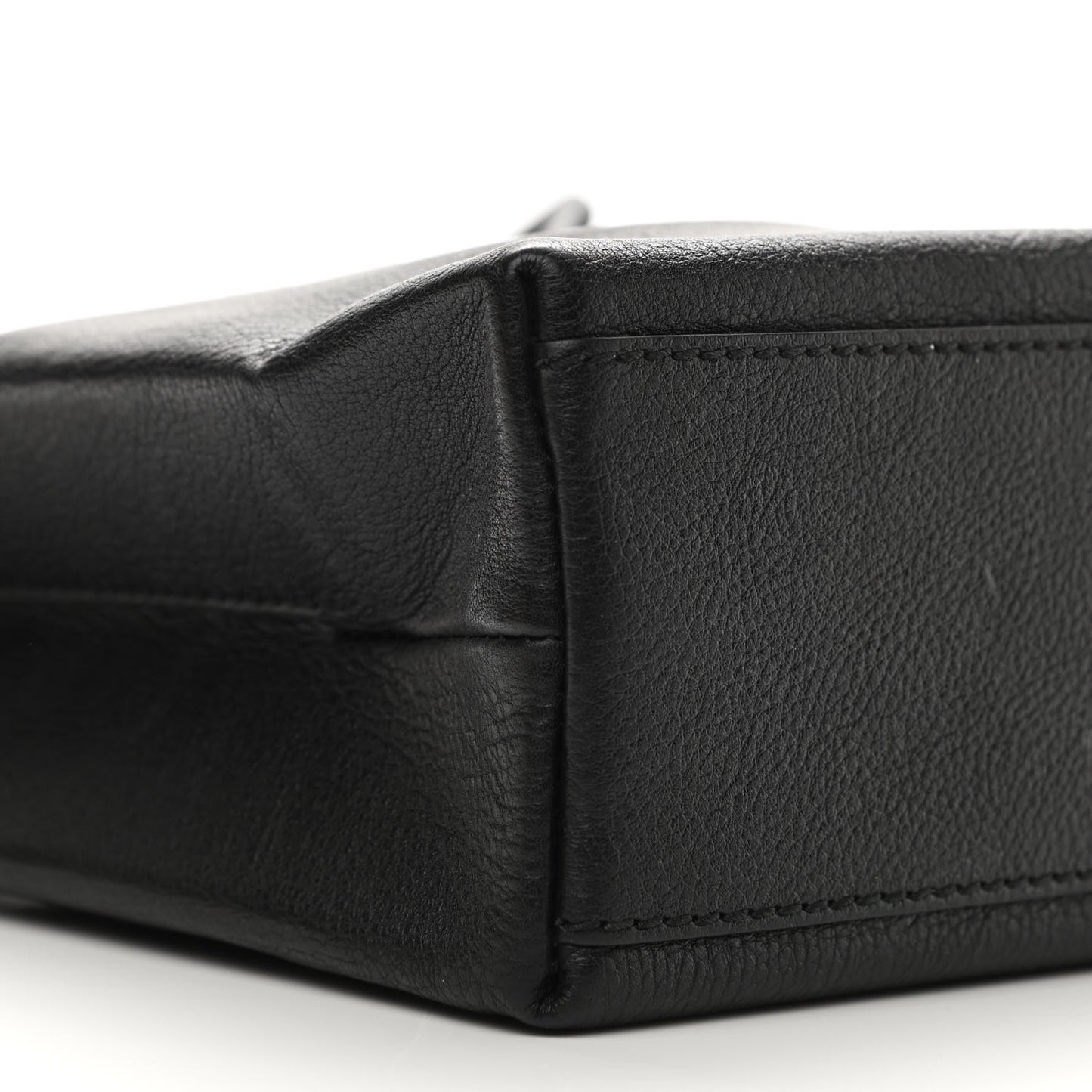 Calfskin Logo XXS Shopping Tote Black