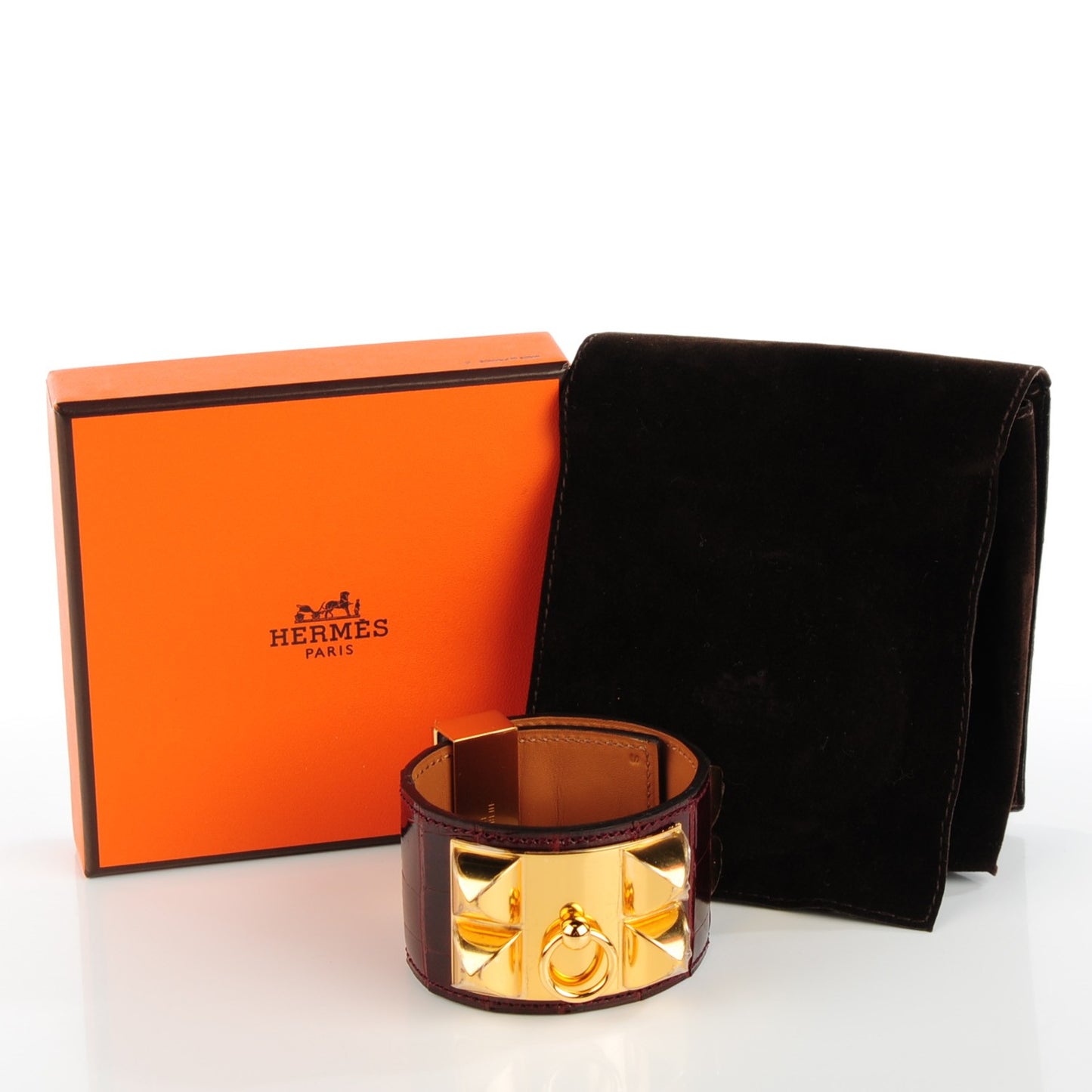 Shiny Alligator Collier De Chien CDC Bracelet S Rouge H