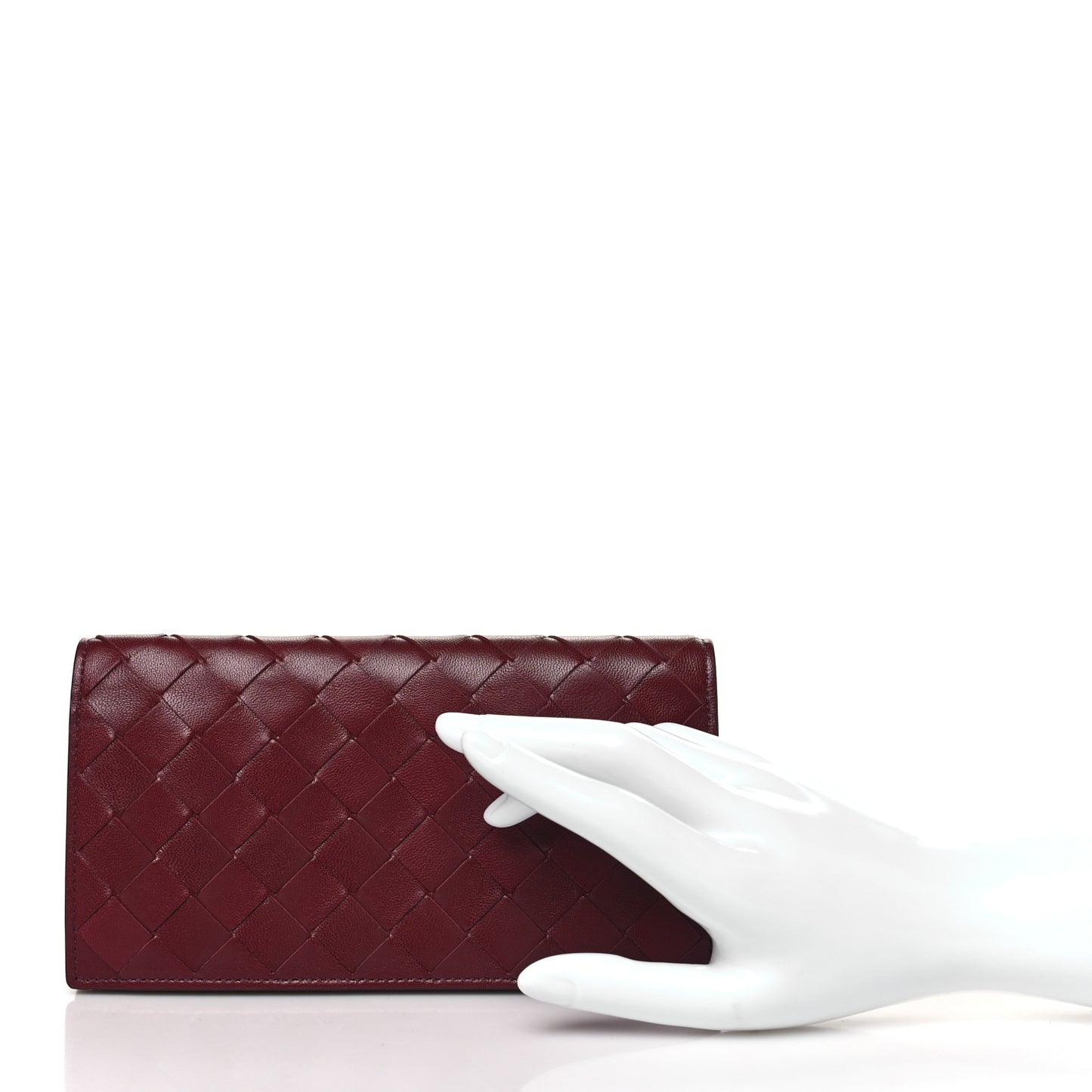 Nappa Intrecciato Flap Wallet Bordeaux