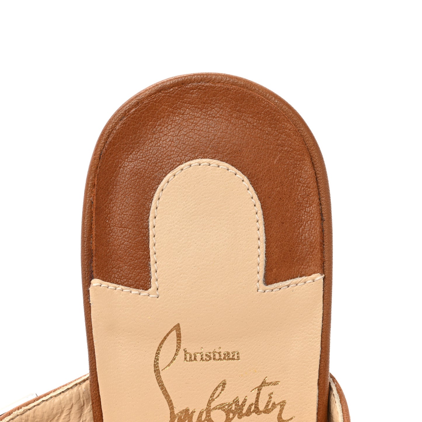 Calfskin Studded Tina Goes Mad 55 Slide Sandals 37 Cuoio