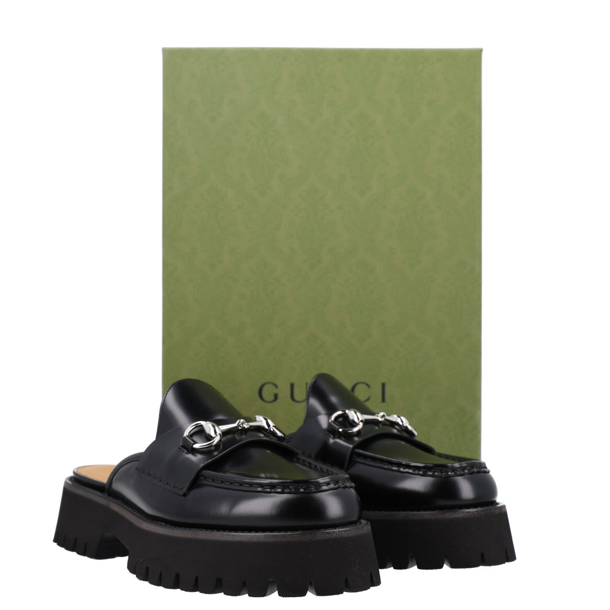 Gucci Magnum Calfskin Womens Horsebit Platform Mules 39.5 Black 8 of 8