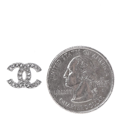 Chanel Crystal CC Earrings Silver 2 of 6