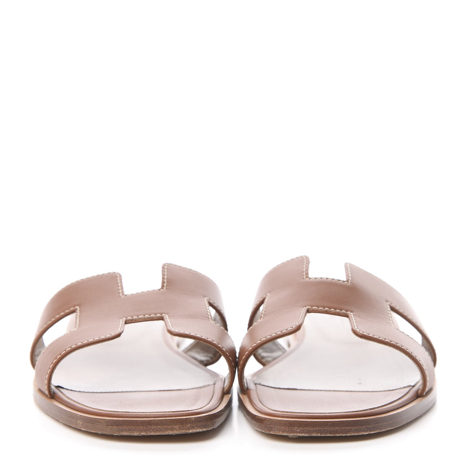 Hermes Box Calfskin Oran Sandals 38 Gold 2 of 15