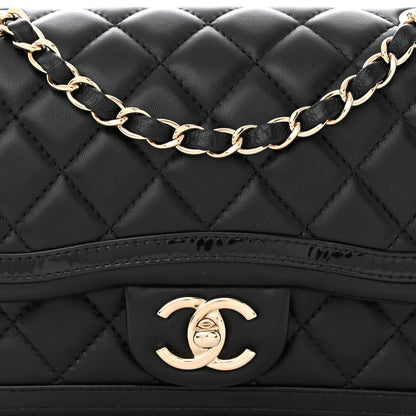 Chanel Lambskin Quilted Patent Calfskin Flap Black 8 of 11