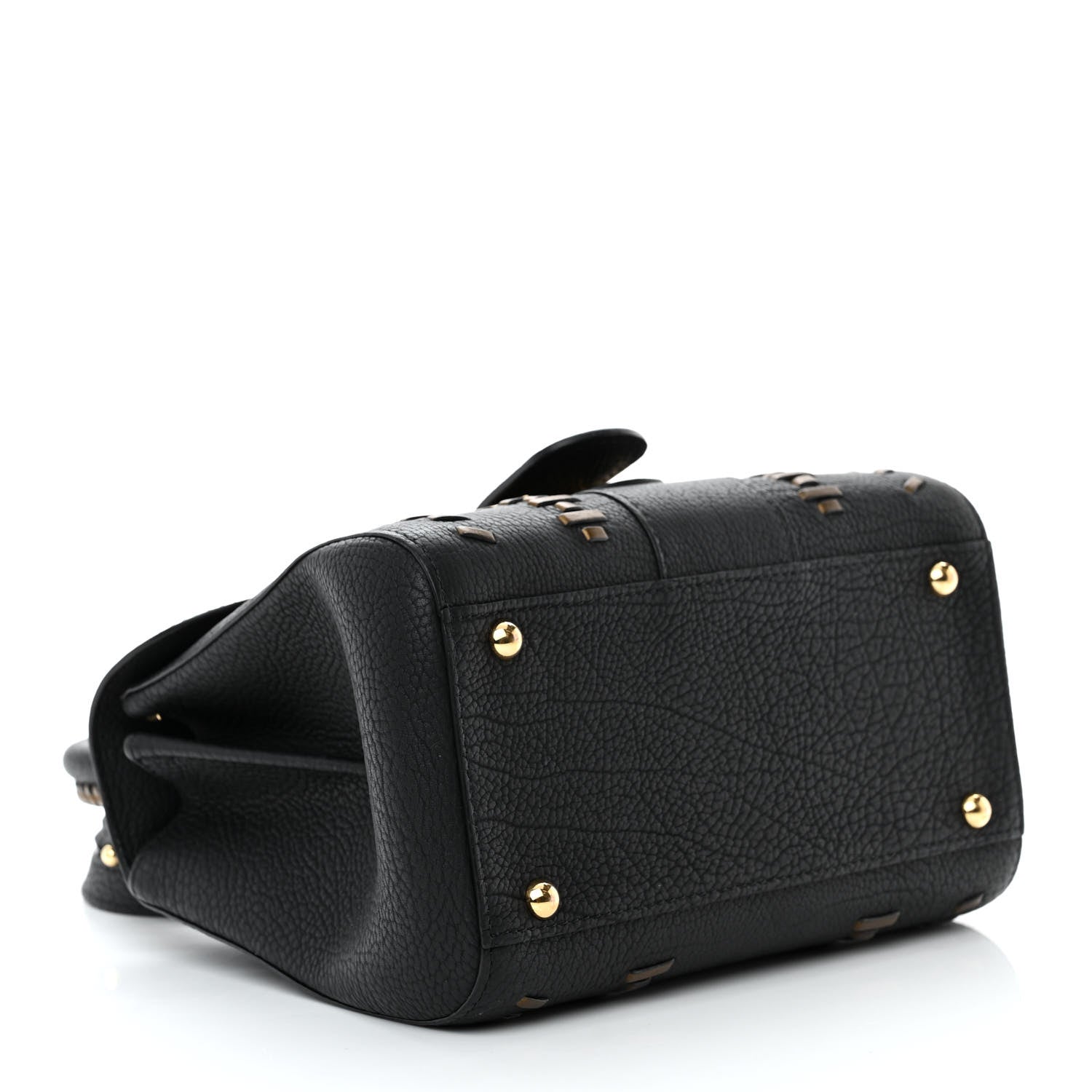 Delvaux Crispy Calfskin Tribal Stitch Mini Brillant Satchel Black Bronze 5 of 19